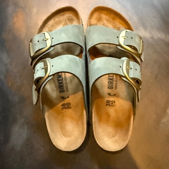 Birkenstock Arizona Sandals with Gold Buckles - Picture 1 of 4